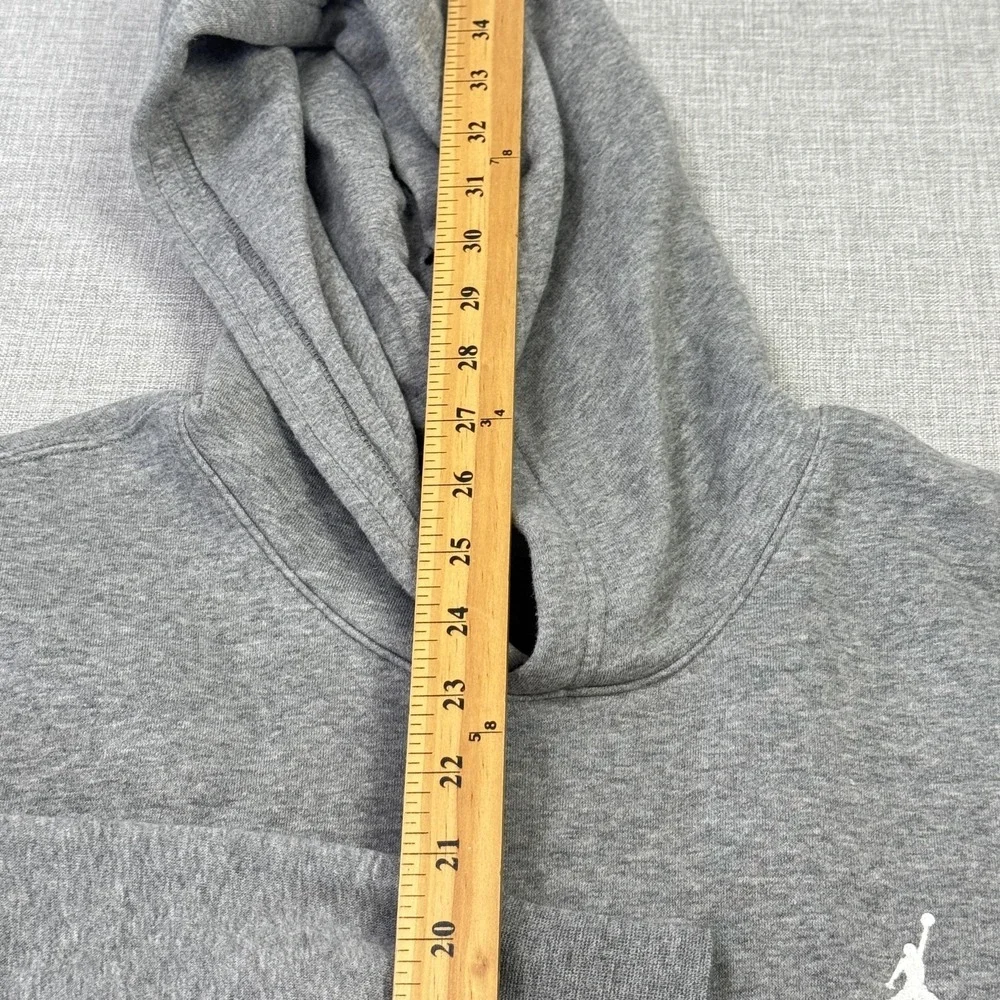 Nike Air Jordan Fleece Hoodie Sweatshirt Men M Gray Pullover Jumpman Heavyweight